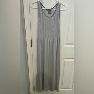Elegant Gray White Maxi Dress